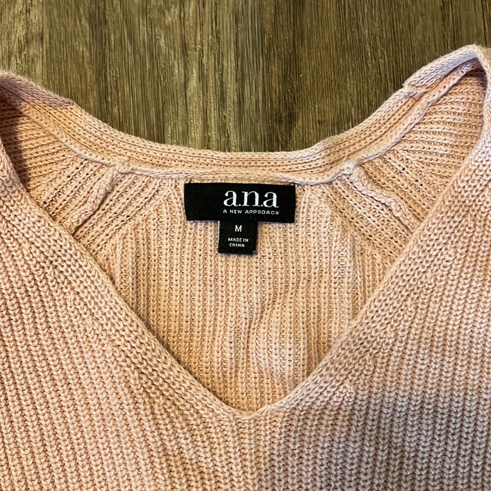 a.n.a. Light Pink V-Neck Ribbon Sweater - Picture 8 of 12